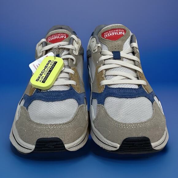 Skechers Go Run Mens Size 10 Sneakers Consistent 2.0 Retro Runner V1 Taupe Blue - Picture 5 of 9
